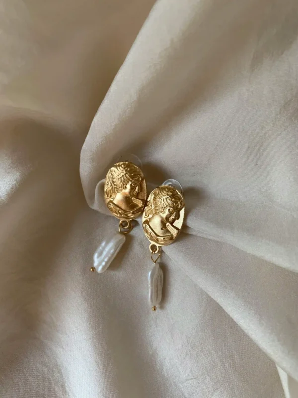 Golden Twirl Hoop Earrings